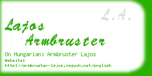 lajos armbruster business card